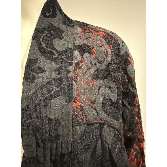 Harubella By Exotic Abstract Tapestry Open Jacket in Fall Colors Size 1X - Picture 7 of 9
